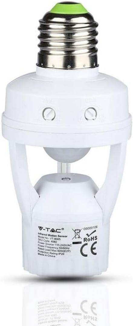 E27 Sensor voor Lampen met Bewegingsmelder - Eenvoudig te Installeren