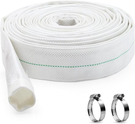 Platte slang - Dompelpomp slang - Water afvoeren - Duurzame constructie - 10 Meter - Wit