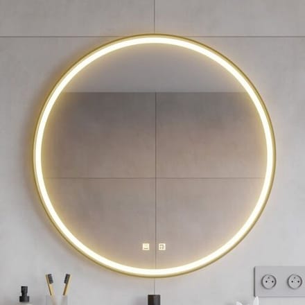 pianura Mia LED bathroom mirror 80 cm with mirror heating black