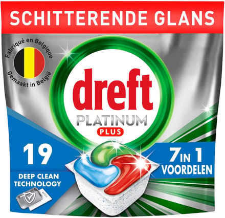 Dreft Platinum Plus All In One Vaatwastabletten - Deep Clean Technologie - 114 Capsules - Mega Box