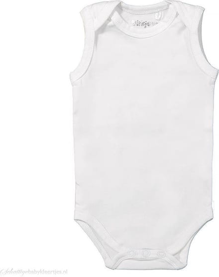Dirkje Basic romper mouwloos wit maat 86/92