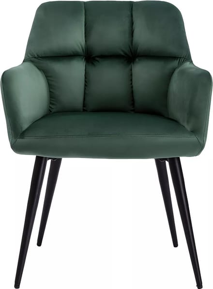 Vente-unique Set van 2 stoelen PEGA - Met armleuningen - Fluweel en metaal - Groen