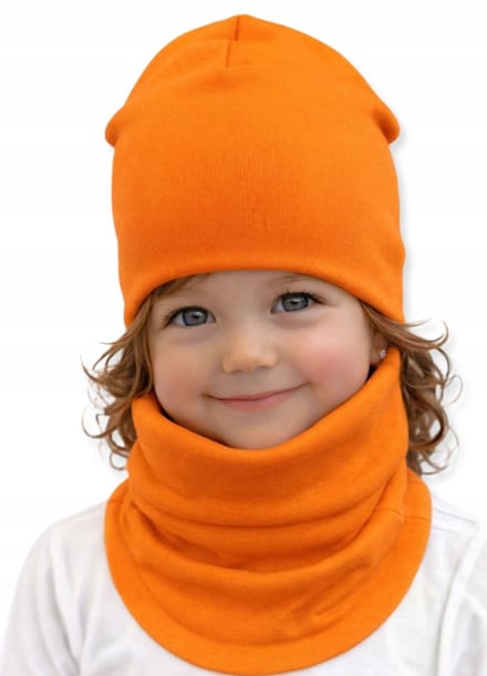 Dartomik - Kinder Set - Muts en Sjaalkraag - 52-56 - Oranje