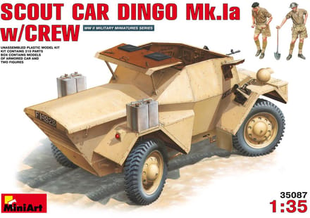 MiniArt Modelbouwpakket Militaire voertuigen - 35087 Scout car dingo Mk.1a with crew Plastic - 1:35 - Modelbouw