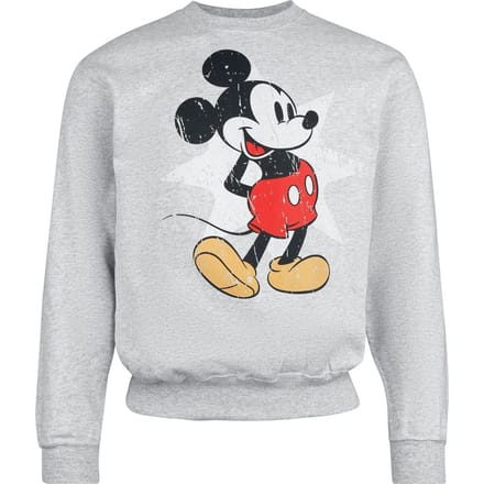 Mickey & Minnie Mouse - Disney Sweatshirts - Mickey Retro Star - M - voor Mannen - grijs gemêleerd