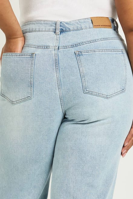 boohoo Dames De Plus Hoge Taille Rechte Pijp Jeans | Gebleekt | Maat: 28/30L
