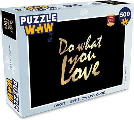 Puzzel Quote - Liefde - Zwart - Goud - Legpuzzel - Puzzel 500 stukjes