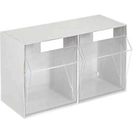 MultiStore, maat 2, B 600 x D 246 x H 353 mm, inhoud 28 l, stapelbaar, polystyreen, wit/transp.
