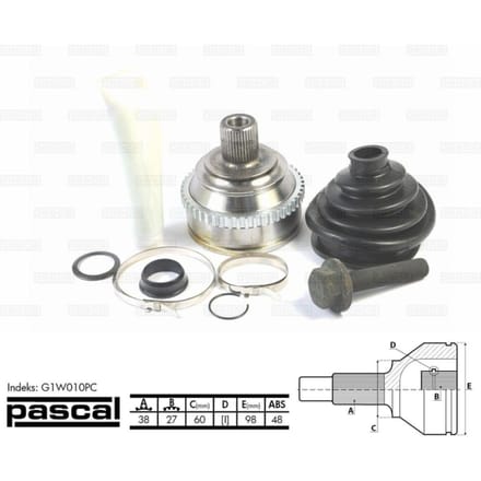 Homokineet reparatie set, aandrijfas PASCAL G1W010PC