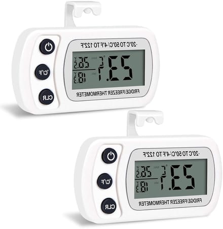 Digitale Koelkastthermometer - Waterdichte Thermometer met Haak, LCD Scherm, Max/Min Functie voor Thuis en Restaurants