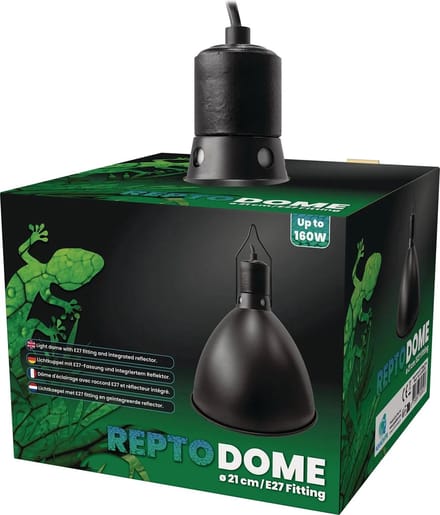 Repto Dome E27 Zwart - Terrarium Warmtelamp Kap