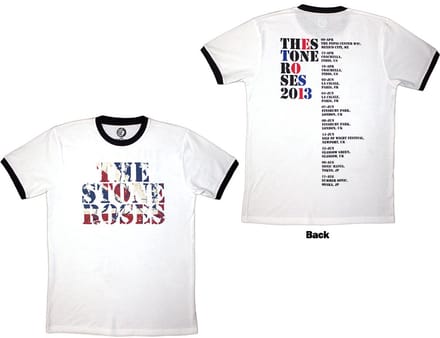 The Stone Roses - 2013 Tour Ringer Heren T-shirt - S - Wit