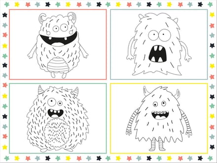 Folat - 6 Placemat Kleurplaten Monster Bash - 40 x 30 cm