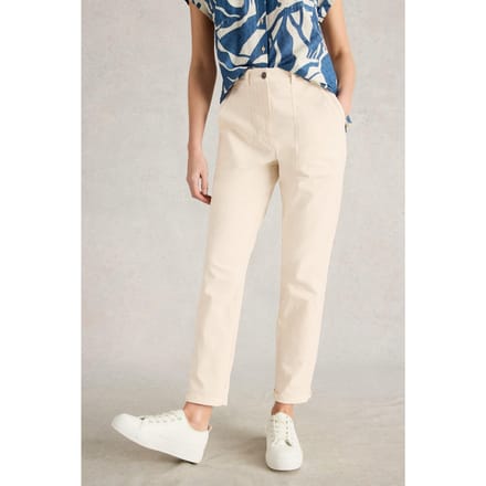 White Stuff Twister Chino Trouser Natural White Taglia: 20 REGULAR | Pantaloni chino Outlet | Donna | Bianco