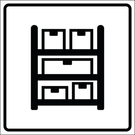 Voorraadkast sticker, wit zwart 100 x 100 mm