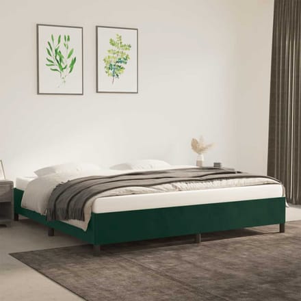 vidaXL - Bedframe - zonder - matras - 200x200 - cm - fluweel - donkergroen