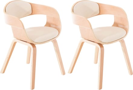 CLP Kingston Set van 2 Stoelen - Kunstleer - natura/creme
