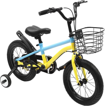 Kinderfiets - Loopfiets - Leren Fietsen - Met Steunwielen - 14 inch - Macaron Kleuren