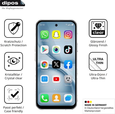 dipos – 4x Beschermfolie geschikt voor viqee A19PRO Mini-Smartphone | Krasbestendige & heldere Screenprotector Ultra-Thin