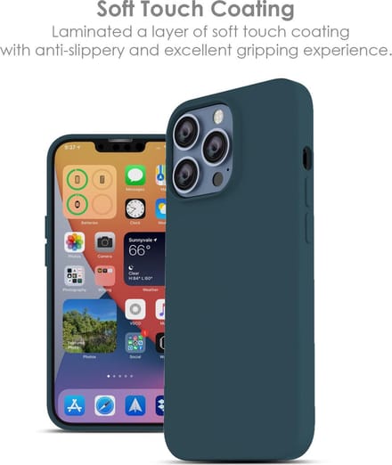Hoesje Geschikt voor iPhone 13 – Liquid siliconen backcover – Pine Groen