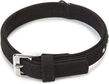 Beeztees Buffalo - Halsband Hond - Leer - Zwart - 25-30 cm