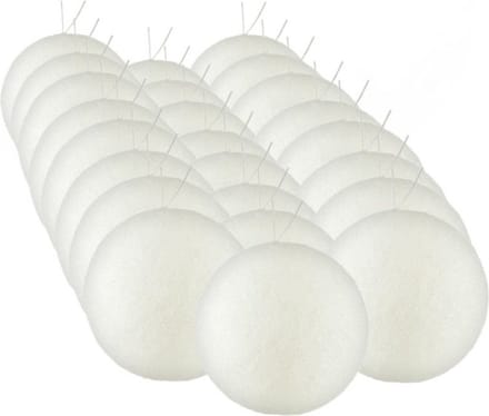 Gerimport Kerstballen 24x wit kunststof glitters - diameter 8 cm - feestelijk - elegant