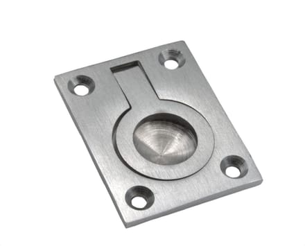 Luikring Messing mat chroom - 50x38mm - Rechthoekig