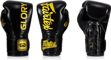 Fairtex x Glory BGVG1 Bokshandschoenen Zwart/Goud – 10 oz – Premium Leer