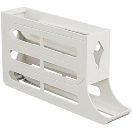 Eieropbergdoos Grote Capaciteit Ruimtebesparend Vier Lagen Automatisch Rollend Dienblad 30 Eieren Organizer Koelkast Zijde Eierdispenser white