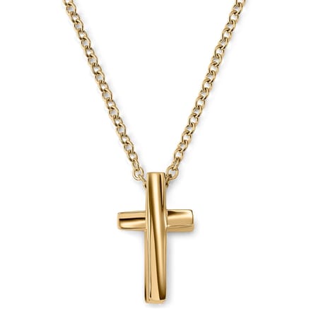 Goudkleurige ronde kruisketting