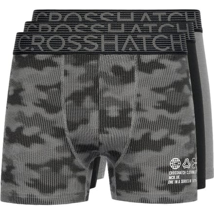Crosshatch Heren Buzzard Boxershorts (Set van 5) (Zwart/Grijs)