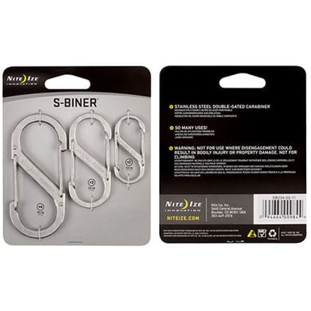 Nite ize s-biner karabijnhaak 3-pack zil