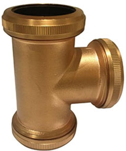 Wiesbaden koppel-teestuk 32mm tbv vloerbuis - Geborsteld Koper