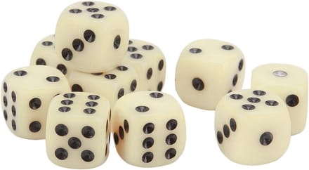 Dobbelstenen Set - Spel Kubussen - Bordspellen Spelen - Afgeronde Hoeken - 16 mm - Beige