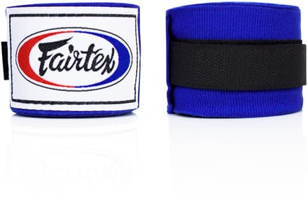 Fairtex Handwraps – Blauw – 4,5 Meter – Elastisch Katoen – Stevige Polsondersteuning – Voor Boksen & Kickboksen