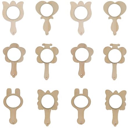 Houten Spiegels 12 Stuks voor Creatief Handwerk