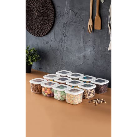 Asir - Opbergdozenset - 12 stuks – wit – 10 x 10 x 9,5 cm