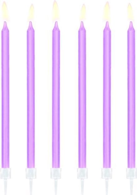 PartyDeco - Verjaardagskaarsjes Lavendel (12 stuks)