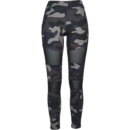 Urban Classics Camo Tech Mesh Dames Legging - donkercamouflage/zwart - XXL