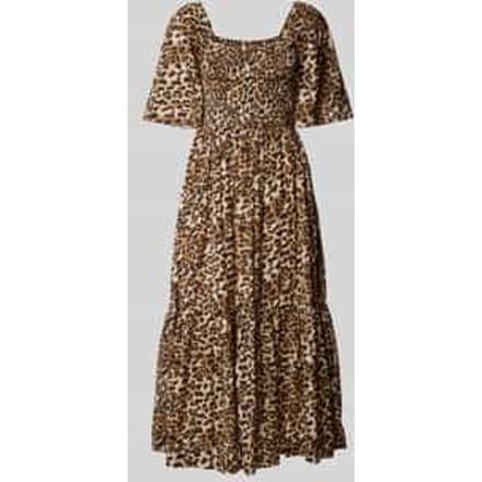 Midi-jurk met smokdetails, model 'DORA'