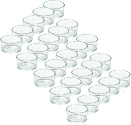 Trend Candles theelichthouder - 25x - glas - transparant - 4x3 cm - waxinelicht