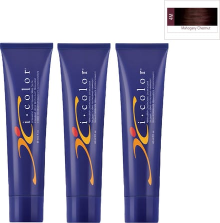 ISO i color Permanent Conditioning Crème Color 60ml 4M (4.6) Mahogany Chestnut x 3 tubes