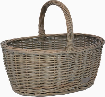 UNUS® Wilgenmand Boodschappenmand 36x16x26cm grijs