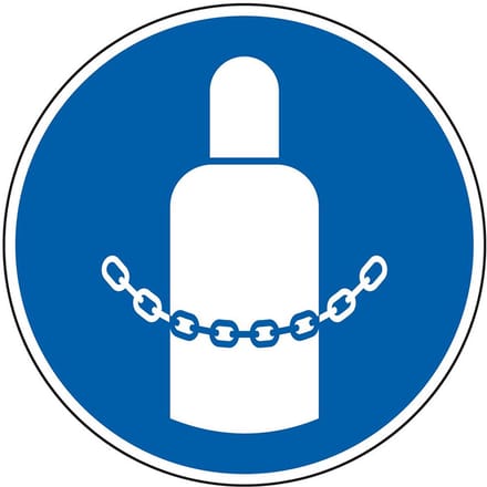 Gasfles beveiligen sticker - ISO 7010 - M046 100 mm