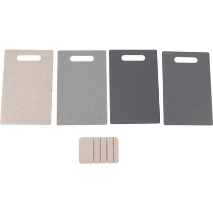 4 stuks Snijplank Multifunctioneel Voedselkwaliteit Plastic Snijplank met Opbergrek voor Vlees gray