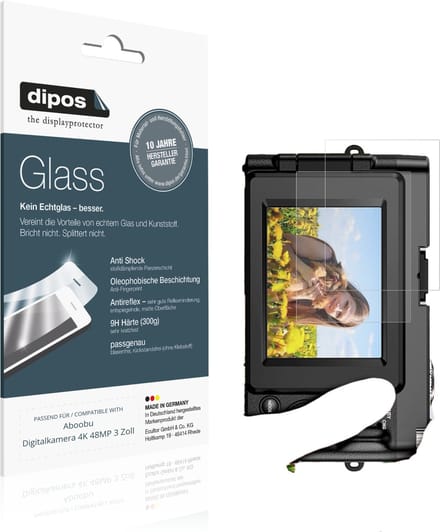dipos – 2x Matte Pantserfolie geschikt voor Aboobu Digitalkamera 4K 48MP 3 Zoll | 9H Screenprotector