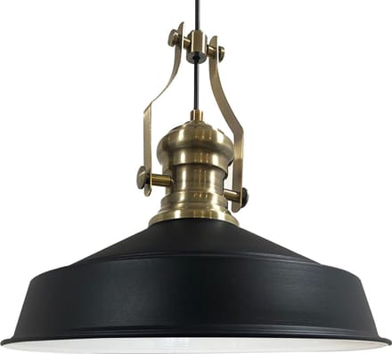 Bamyum Hanglamp Industrieel Metaal, Zwart Vintage Lamp