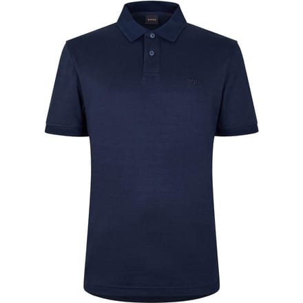 Boss Herenpolo met korte mouwen van interlock (Donkerblauw)