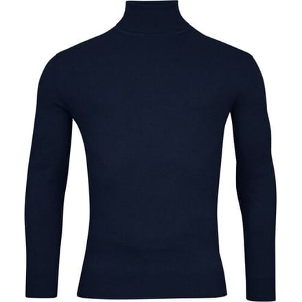 Baileys Trui Pima Cotton Uni Color Single Knit Rollneck Dark Blue / male