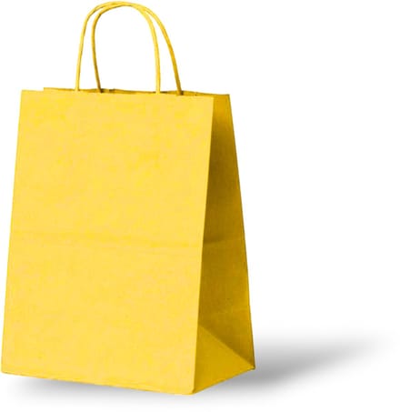 Geel Tas (Medium) - Papieren Tassen - 24x12x31 cm - 50 Stuks